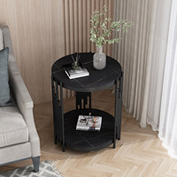 Table d'appoint ronde de luxe léger, table d'angle de salon, table basse simple et moderne pour balcon
