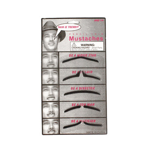 Ensemble de fausses barbes noires adhésives, moustache 8cm 4.5cm 4.3cm 3.8cm, accessoires de déguisement d'Halloween réutilisables - Product Image 3