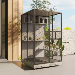 Lớn rắn kim loại thân thiện với môi chim lồng nút trong suốt trang trí tứ giác chim biệt thự tiết kiệm không gian ngoài trời chăn nuôi Vẹt - Product Image 1