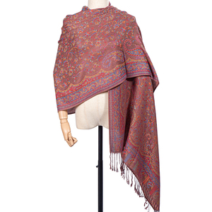 Haute qualité ethnique Jacquard Pashmina châle gland longue Paisley écharpe chaude pour l'hiver femmes Hijab Vintage frange en gros - Product Image 3