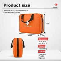 Trousse de premiers secours Orange 307 pièces Oxford grande capacité, sac de fournitures médicales pour le sport, le camping en plein air, les voyages, vente en gros