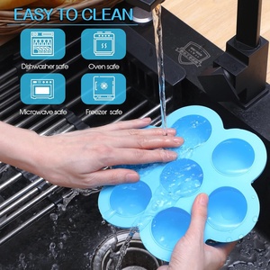 Molde de silicona apilable y reutilizable para cubitos de hielo con tapa, apto para alimentos, para leche de bebé, frutas y alimentación con paleta. - Product Image 2