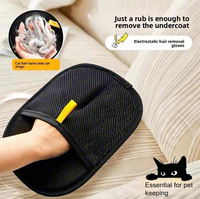 Gant-brosse multifonction en tissu polyester en forme d'arc pour l'élimination des poils d'animaux, des peluches et des poils de chat, et l'élimination des charges statiques sur les canapés