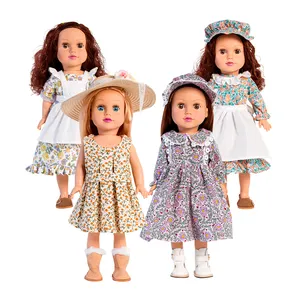 Boneca realista de vinil macio de 18 polegadas, preço de fábrica, brinquedo de alta qualidade, moda feminina americana com várias roupas de cabelo, ideal para meninas