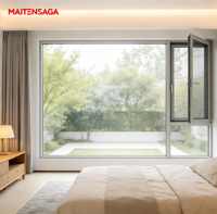 Fenêtre à battant en aluminium à rupture de pont thermique de qualité supérieure avec verre trempé, anti-poussière, haute performance, résistante aux intempéries pour maison privée
