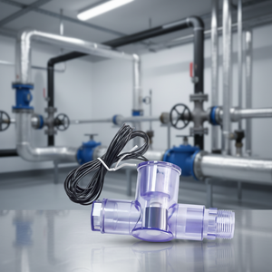 חיישן גובה נוזלים שקוף בצורת T מדגם LLS-SS4 חדש, עשוי PVC, לבטיחות מפני הצפת מים במערכת מיזוג אוויר, עם מתאם 3/<span class=keywords><strong>4</strong></span>. - Product Image 5