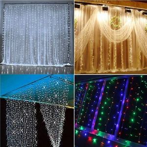 3.5m LED giáng sinh Cổ Tích chuỗi trang trí tường Rèm đèn CE 90 IP65 88 guirlande Bông Tuyết Chất lượng ánh sáng nhựa treo - Product Image 5