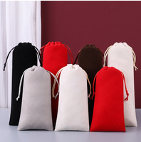 Pochette en velours noir flocage simple face avec cordon de serrage, emballage pour bijoux et écouteurs, directement de l'usine