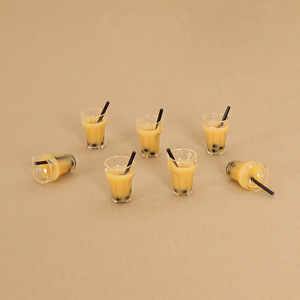 KI huiyuan Simulation <span class=keywords><strong>Mini</strong></span> Miniature jouet alimentaire bulle lait thé fait à la main bricolage cheveux accessoire réfrigérateur aimant décoratif cra - Product Image 4