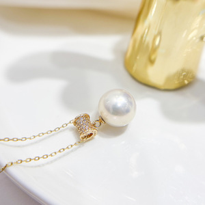 Accessoires en perles DIY, pendentif en argent S925 avec perle ronde de 10 à 15 mm, support vide pour la taille fine des femmes, 31448 - Product Image 2