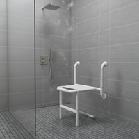 Banc de douche réglable en hauteur, support de sécurité pour salle de bain, fixation murale pour réduire l'espace, antidérapant et haute capacité de charge
