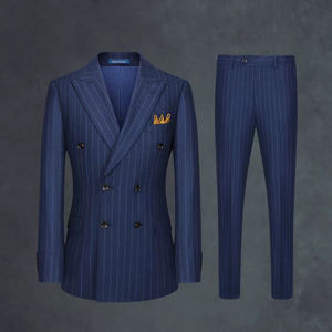 Premium op maat gemaakte wollen pakken voor heren, formele slim fit driedelige pakken voor heren, zakelijke pakken voor heren - Product Image 1