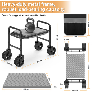 Safe Overcharge Protection Metal Garden Kneeler and Seat with 360 Degree Wheels for Lawn <b>Farm</b> and Home Gardening Use - Product Image 4