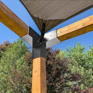 Kit pergola de gazebo en tôle d'acier pliée à 3 voies pour support d'angle droit 4x4 6x6 poutres en bois OEM - Product Image 5