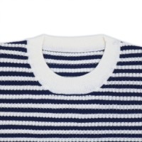 AiNear vente en gros de logo personnalisé Design Oem & Odm Fashion Short Sleeve Crew Neck Striped t Shirt Men's Cotton Knit Pullover Sweater