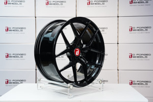 5x114. पहियों के नए कंगुफा डिजाइन दो टुकड़े जाली एल्यूमीनियम मिश्र धातु पहियों काले फिनिश सार्वभौमिक फिटमेंट 15-26 इंच 5x114.3/112/130 - Product Image 5