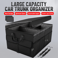 Organisateur de coffre de voiture robuste LC en Oxford 600D, pliable, avec poignées et sangles, logo personnalisé pour SUV, berline, fourgonnette, camion