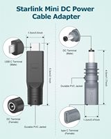 Nuevo Adaptador de Cable de Alimentación CC Starlink Mini 2026, Paquete de 2, Convertidor USB Tipo-C Macho a 5.5x2.1mm, Entrada de 20V, 100W PD