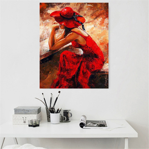 Pintura pintura al óleo por números mujeres DIY pintura al óleo por número Kits lienzo pared artesanías regalos conjunto sin marco adultos principiantes - Product Image 5