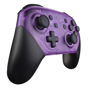EXtremeRate Coque de remplacement DIY transparente violette pour la face avant et la face arrière du contrôleur Nintendo Switch Pro - Product Image 2