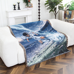 Coperta <span class=keywords><strong>in</strong></span> Tessuto Jacquard Personalizzata OEM con Motivi Anime e Calcio, Misto Poliestere e <span class=keywords><strong>Cotone</strong></span>, Morbida, Resistente e Anti-sbiadimento - Product Image 3