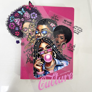 Copertina per Diario UV DTF 'Do It for the Culture Bookies' Design Regina Nera Adesivi UVDTF Copertine per Quaderni - Product Image 5