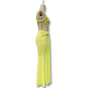 GX50427 <span class=keywords><strong>abito</strong></span> lungo Sexy da donna elegante abbigliamento estivo 2025 alla moda <span class=keywords><strong>abito</strong></span> lungo senza maniche Maxi a spalla singola - Product Image 3