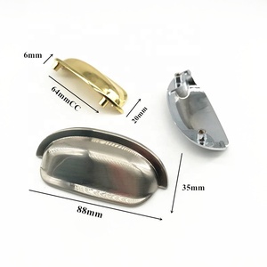 CX058 Kitchen Hardware <strong>Drawer</strong> Cupboard <strong>Shell</strong> American Style Gold / Brush Nickel Bin Cup <strong>Pull</strong> <strong>Handle</strong> - Product Image 4