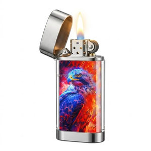 Briquet électrique rechargeable avec logo personnalisé, corps métallique dégradé, <span class=keywords><strong>atomiseur</strong></span> de parfum jetable standard européen - Product Image 2