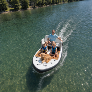 Bateau gonflable à double coque motorisé avec planche de SUP, pont flottant à voile pour 2 personnes - Product Image 1