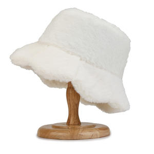 Cappello da pescatore dolce con volant morbido cappello da pescatore invernale con foglia di loto in peluche cappello da pescatore soffice da donna per ragazze - Product Image 1