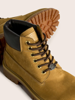 Bottes mi-montantes jaunes de qualité supérieure en cuir véritable style Martin, unisexe, classiques, à bout large, décontractées, pour le travail, vente en gros