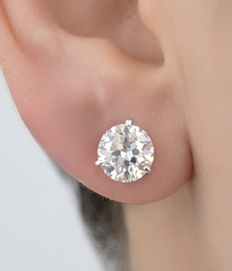 Round Brilliant Lab Grown Diamond Stud <b>Earrings</b> 14k 18k Solid <b>Gold</b> 4 Prong Solitaire Push <b>Backs</b> Cvd Igi Certified - Product Image 1