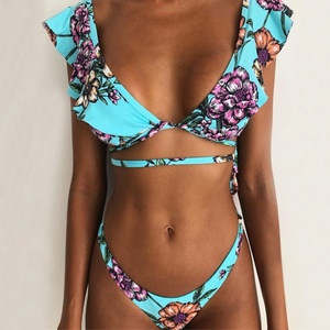 Traje de Baño de Dos Piezas de Alta Calidad con Estampado Digital de Secado Rápido, Cintura Alta y Logotipo Personalizado para Mujer - Product Image 1