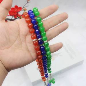Al por mayor YASEEN Étnico 33 piezas 10mm Cuentas de oración de cristal pulido Musulmán Dhikr Tasbih con borlas decorativas de aleación - Product Image 1