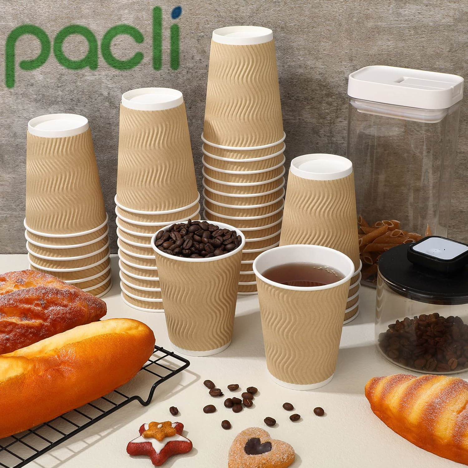 16 oz Disposable Paper Coffee Cups Perfect for Party, Picnic, Travel, and Events