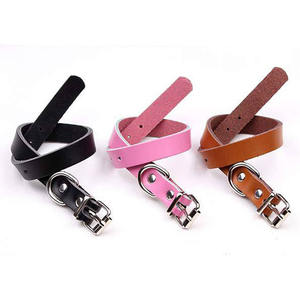 Pet Supplies Hochwertiges Rindsleder Katzen hunde halsband Leine Teddy Pudel Hunde halsband - Product Image 3