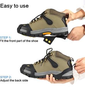 Crampons à glace en silicone à 10 dents, antidérapants pour chaussures, pointes de préhension pour la neige et la glace, pour activités hivernales en extérieur - Product Image 4