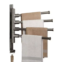 Porte-serviettes pivotant peu encombrant, étagère de rangement verticale pour serviettes de toilette, débarbouillettes et accessoires de salle de bain