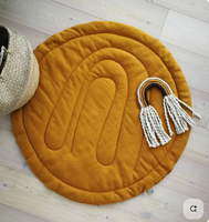 Tapis de jeu pour bébé rond en coton doux et lin, personnalisé, portable, matelassé, avec fond antidérapant, tapis d'activité, tapis d'escalade