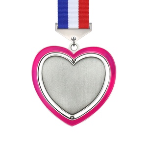 LY Trofeos al por mayor, medallas, placas, regalo para amantes, medalla en blanco con inserto de pegatina en forma de corazón para premios - Product Image 3