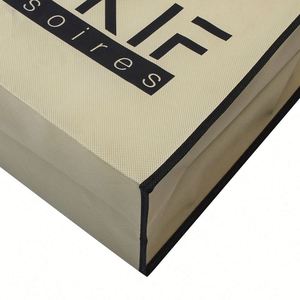 Bolsa de Compras Personalizada para Comercio Minorista, Bolsa de Supermercado Amarilla Lisa con Impresión, Bolsa Reutilizable de Tela No Tejida - Product Image 6