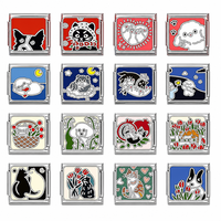 Nouveaux Bracelets Modulables DIY en Acier Inoxydable Italien, Breloques Exquises et Pendentifs Mignons Thème Animaux, Vente en Gros