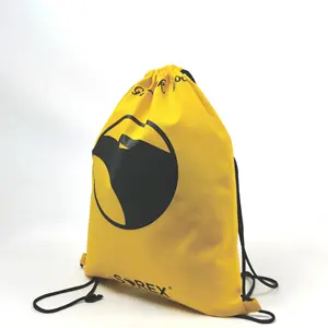 Sac à dos étanche à cordon de serrage avec logo personnalisé sac de sport de plage avec pochette à fermeture éclair avant pour femmes hommes avec étiquette