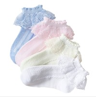 Chaussettes d'été pour enfants, chaussettes à volants pour bébé fille, chaussettes en dentelle en coton, mignonnes pour filles, chaussettes à volants pour tout-petits, chaussettes décontractées blanches et roses