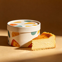 Boîte cylindrique en carton alimentaire personnalisée pour cheesecake, emballage de gâteau, dessert, tube en papier kraft avec logo