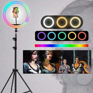 Vanarse Anneau lumineux LED portable de 18 <span class=keywords><strong>pouces</strong></span> pour selfie, éclairage doux pour vidéo et maquillage, contrôle filaire, 50W, 2700k-7000k, support d'éclairage photographique - Product Image 2