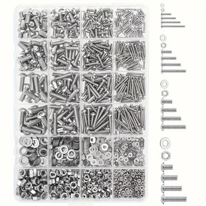 304 Stainless Steel Hex Button Head <b>Cap</b> <b>Bolts</b> Nuts Washers Kit 600 Pieces ISO7380 A2-70 Grade Diy Standard Use - Product Image 2