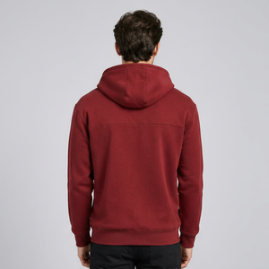 Sweat-shirt à capuche zippé pour homme, couleur unie, manches longues, avec poches, logo personnalisé, vente en gros OEM - Product Image 4