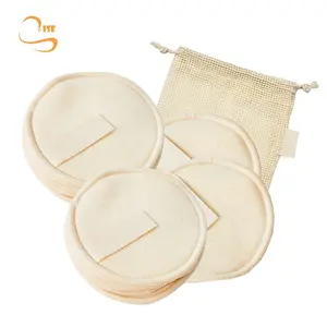 Tùy Chỉnh 3.15 "Eco-thân Thiện Tái Sử Dụng Hữu Cơ Hemp Bông Trang Điểm Remover Pads Hóa Chất Miễn Phí Hemp Bông Thông Tư Pads